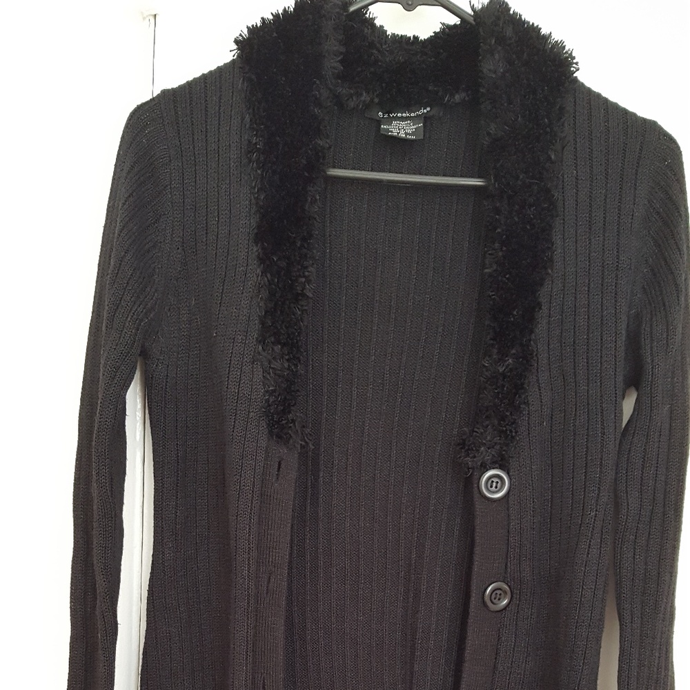 Long black cardigan